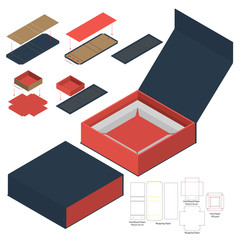 Box packaging die cut template design. 3d mock-up