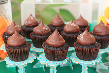 Chocolate cupcake with salt and sugar icing