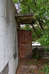 old broken wooden door