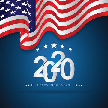 2020 United States of America Happy new year Design.