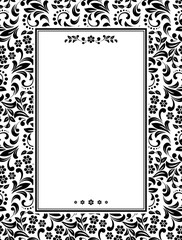 Decorative frame Elegant vector element for design in Eastern style, place for text. Floral black border. Lace illustration for invitations and greeting cards