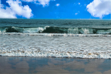 beautiful sea scape blue sky with cloud