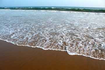 sea beach water wave and white foam