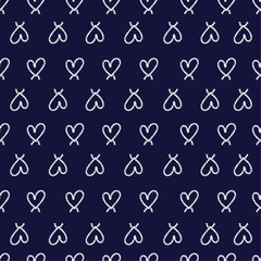 summer Seamless pattern white ropes and knots in the heart shape. Vector  regular repeating design for fashion,fabric,web,wallpaper and all prints