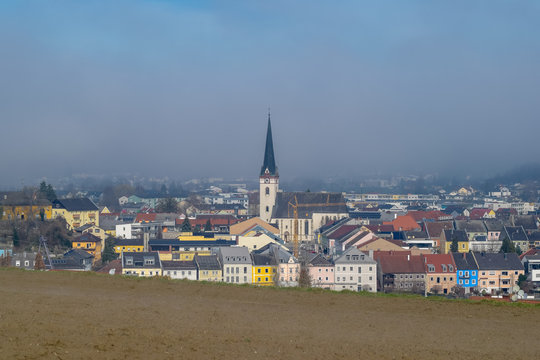 Landschaftsaufnahme Ottensheim in Oberösterreich / Österreich