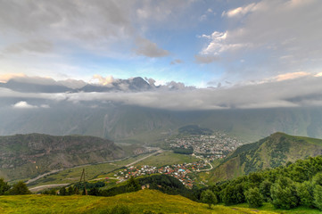 Obraz premium Panoramic Landscape - Kazbegi, Georgia