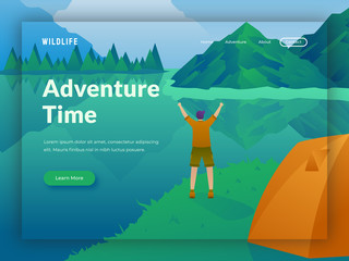  travel camping vector illustration website