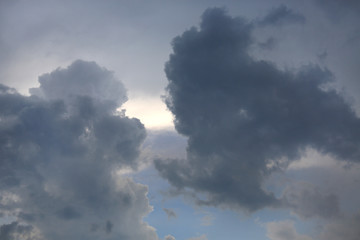 Abstract dark cloud on the sky before rain.