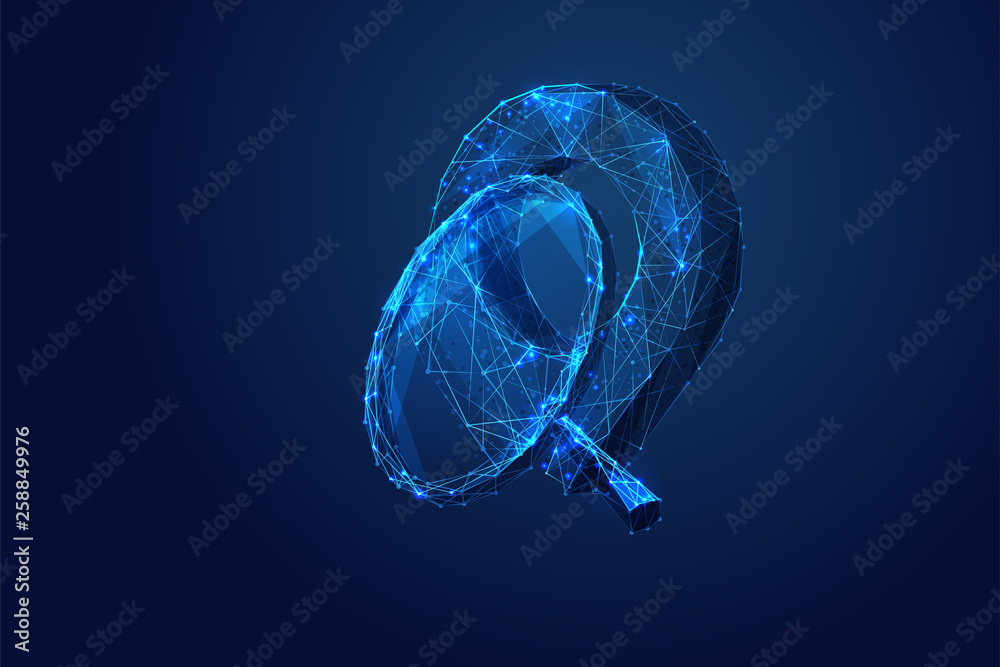Poster gps pin and magnifying low poly