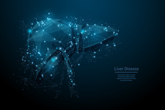 Low poly disease liver blue
