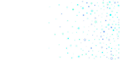 Blue, cyan, turquoise glitter stars confetti