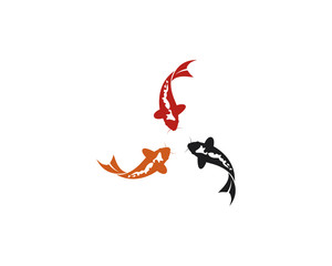 Obraz premium Koi fish logo vector icon
