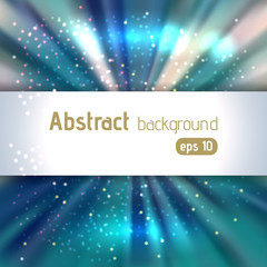 Fototapeta na wymiar Blue rays background with place for text. Abstract motion blur background with power explosion. Vector illustration