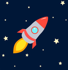 rocket in space vector