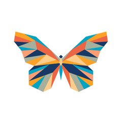 Geometric polygonal butterfly. Abstract colorful animal. Vector illustration.