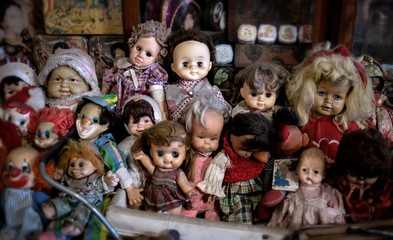Vintage old baby dall toys collection.
