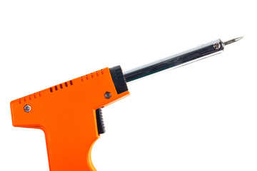 Soldering iron on a white background.