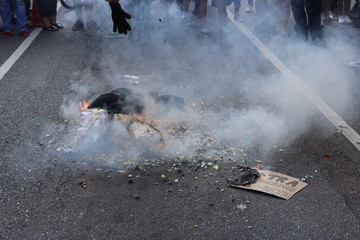 Smoke in protest