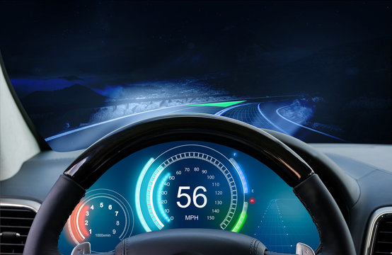 Cockpit of futuristic autonomous car