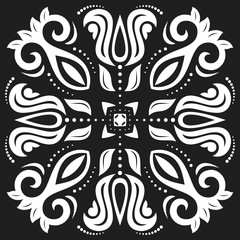 Fototapeta premium Elegant ornament in classic style. Abstract traditional pattern with oriental elements. Classic black and white vintage pattern