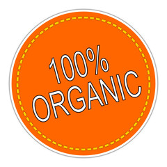 100% Organic sticker - illustration