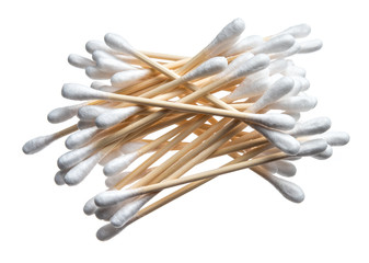 Cotton bud wood stick or cotton swab isolated on white background
