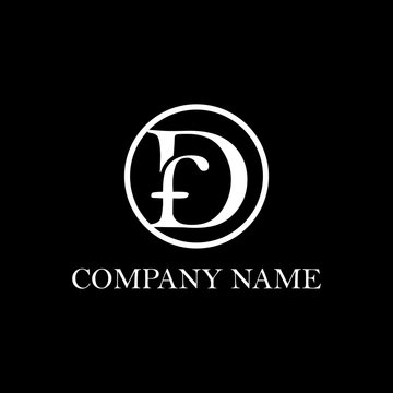 DF initial logo Design, clean vector