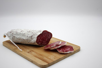 Fuet Is A Catalan Thin, Dry Cured, Sausage Of Pork Meat In A Pork Gut.
