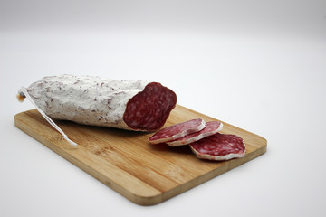 Fuet Is A Catalan Thin, Dry Cured, Sausage Of Pork Meat In A Pork Gut.