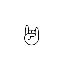 Goat rock, sign hands, metal and punk rock, fan. At a festival, a concert. Line logo rock and roll hands, on a white background, isolated.