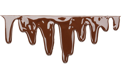 Stains of melted chocolate on white background