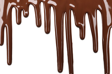 Stains of melted chocolate on white background