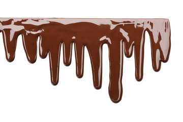 Stains of melted chocolate on white background