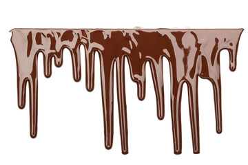 Stains of melted chocolate on white background