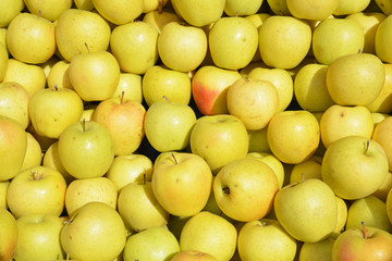 fresh apples in the market and background