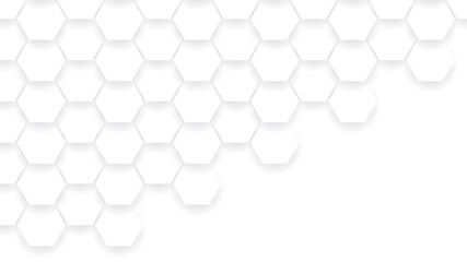 Abstract hexagon shapes composition. White and gray color background. EPS10 vector.