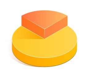 Pie Chart icon. Infographic elements, vector illustration in flat isometric 3D style.