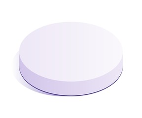 Round podium icon. Vector illustration in flat isometric 3D style.