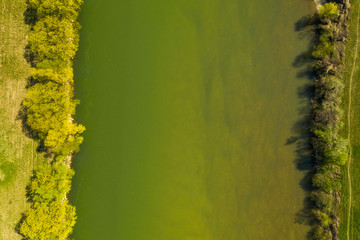 Zagreb, Croatia, Sava river from air 