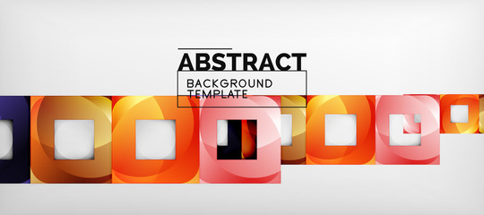 Square background, abstract squares on grey, business or techno template