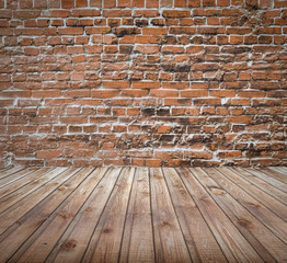 old room with brick wall