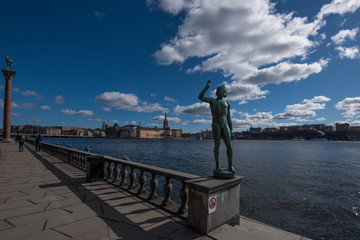 An sunny spring day, at the Town City Hall government in Stockholm,