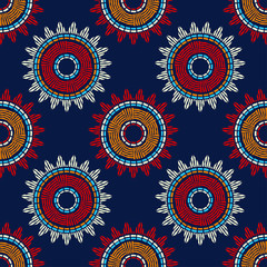 Polka dot seamless pattern. Mosaic of ethnic figures. Geometric background. Can be used for wallpaper, textile, invitation card, wrapping, web page background.