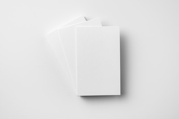 top view of 3 business card isolated on white