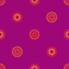 Polka dot seamless pattern. Mosaic of ethnic figures. Geometric background. Can be used for wallpaper, textile, invitation card, wrapping, web page background.