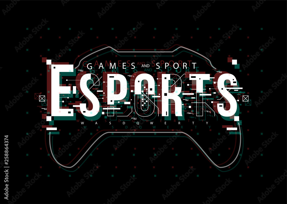 Fototapete esports. conceptual layout with hud elements for print and web. lettering with futuristic user inter
