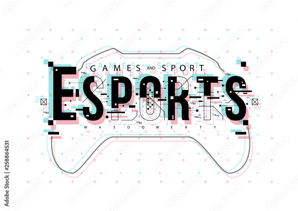 Fototapete esports. conceptual layout with hud elements for print and web. lettering with futuristic user inter