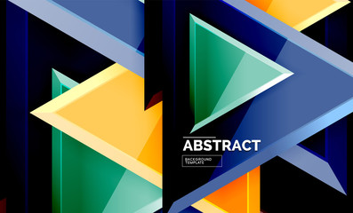 Tech futuristic geometric 3d shapes, minimal abstract background