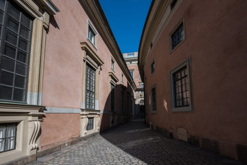 Government buildings and castle a spring day in Stockholm,
