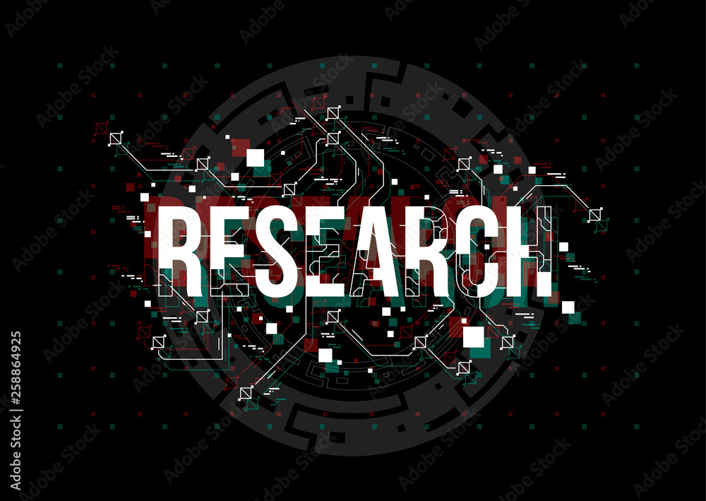 Fototapete research. conceptual layout with hud elements for print and web. lettering with futuristic user inte